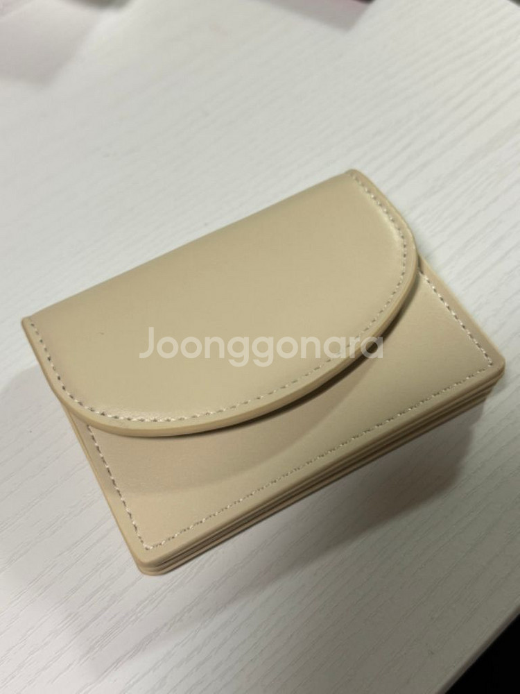 아코디언 카드지갑 명합지갑 아이보리 브라운--1