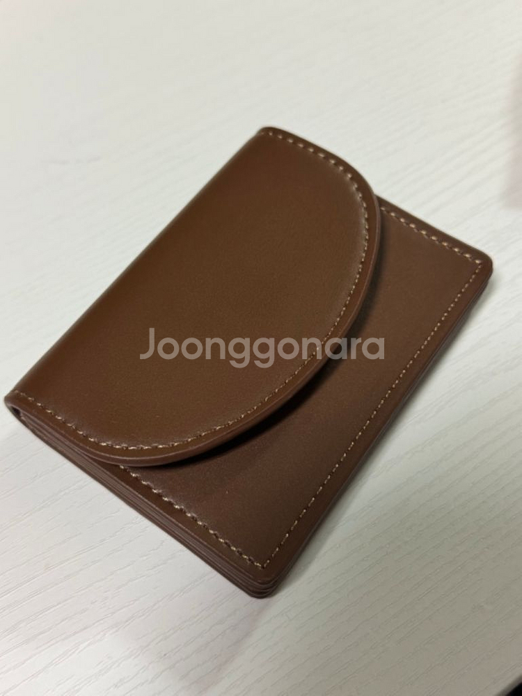 아코디언 카드지갑 명합지갑 아이보리 브라운--2