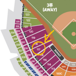 3월 28일 기아 vs 한화3루 내야지정석A 117구역