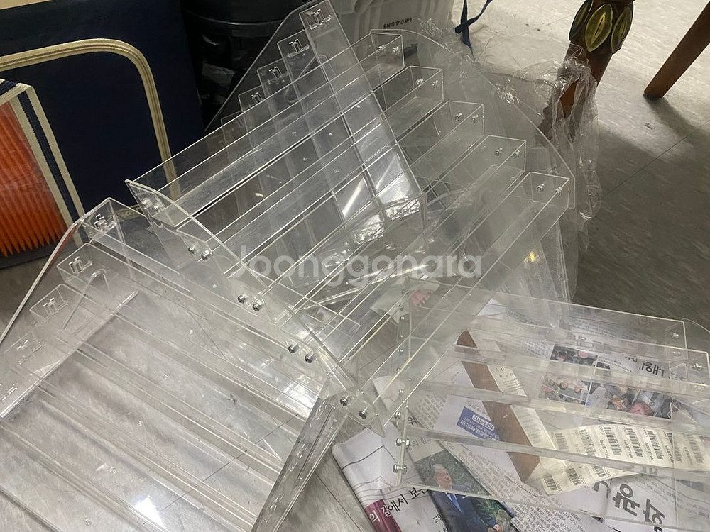 아크릴 계단식 선반 정리대 진열 정리 보관함 5단 6단--5