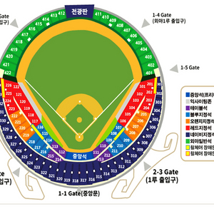 잠실야구장 두산-삼성 3.29. 중앙네이비 2연석