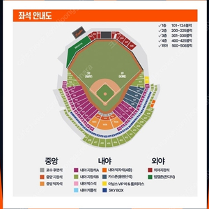 3/29 토 한화 기아전 내야지정석 4층 6연석