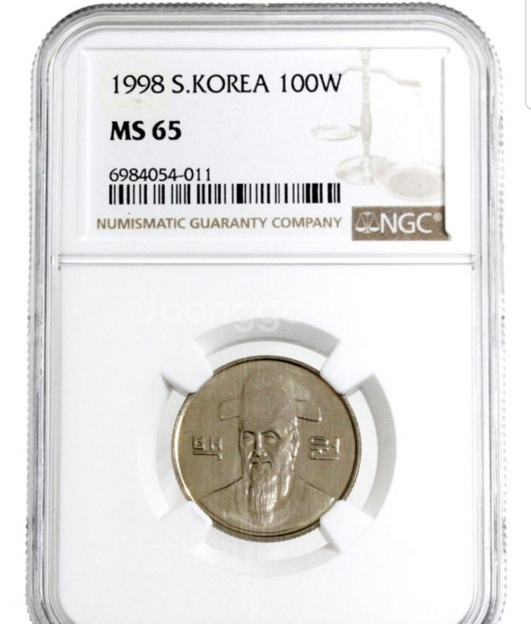 1998년 100원 ngc ms65등급--0