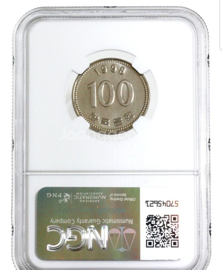 1998년 100원 ngc ms65등급--1