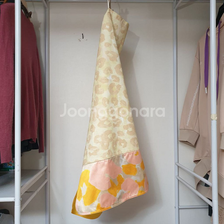 MARNI 마르니 옐로우 패턴블록 셔링 맥시 롱 스커트--1
