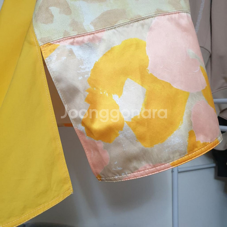 MARNI 마르니 옐로우 패턴블록 셔링 맥시 롱 스커트--5