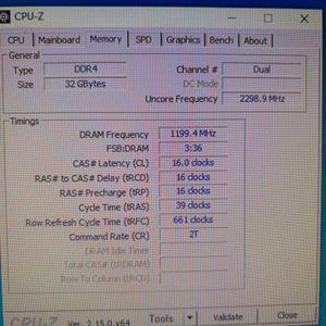 i9-10850 z490tuf 팀그룹16x2