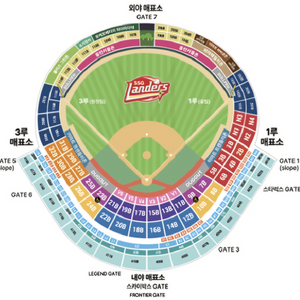 ssg vs 롯데 3/27(목) 3연석 테이블석