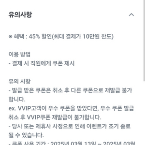 빕스45% 할인(최대 결제가 10만원 한도)