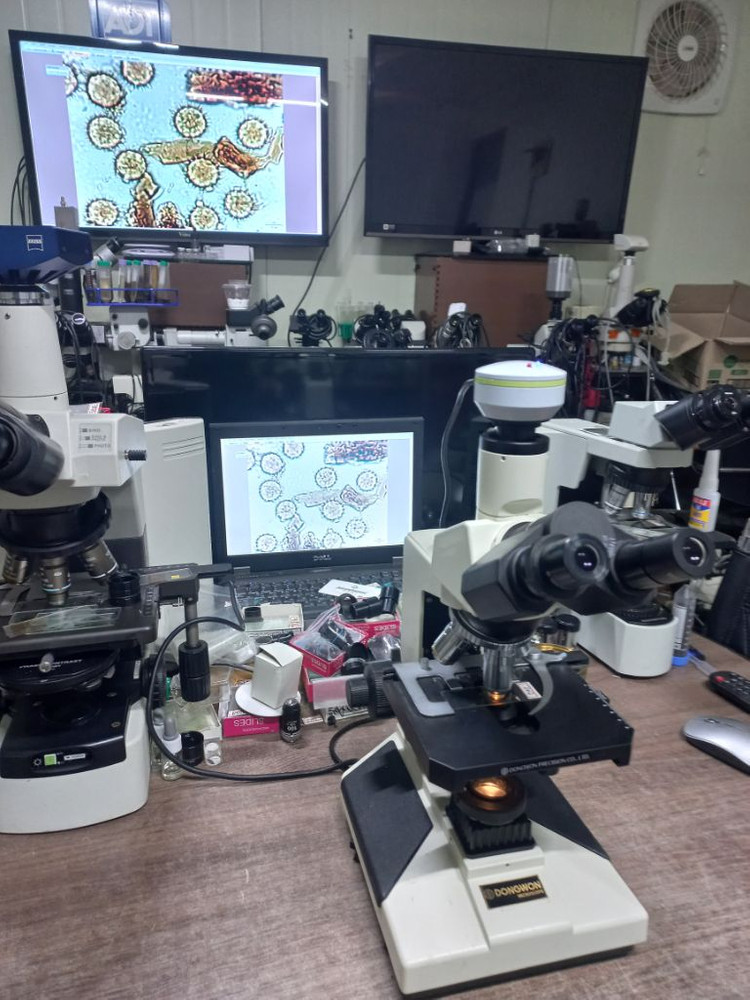 성능좋은 교사용 3안CCD현미경.생혈액현미경 이미지