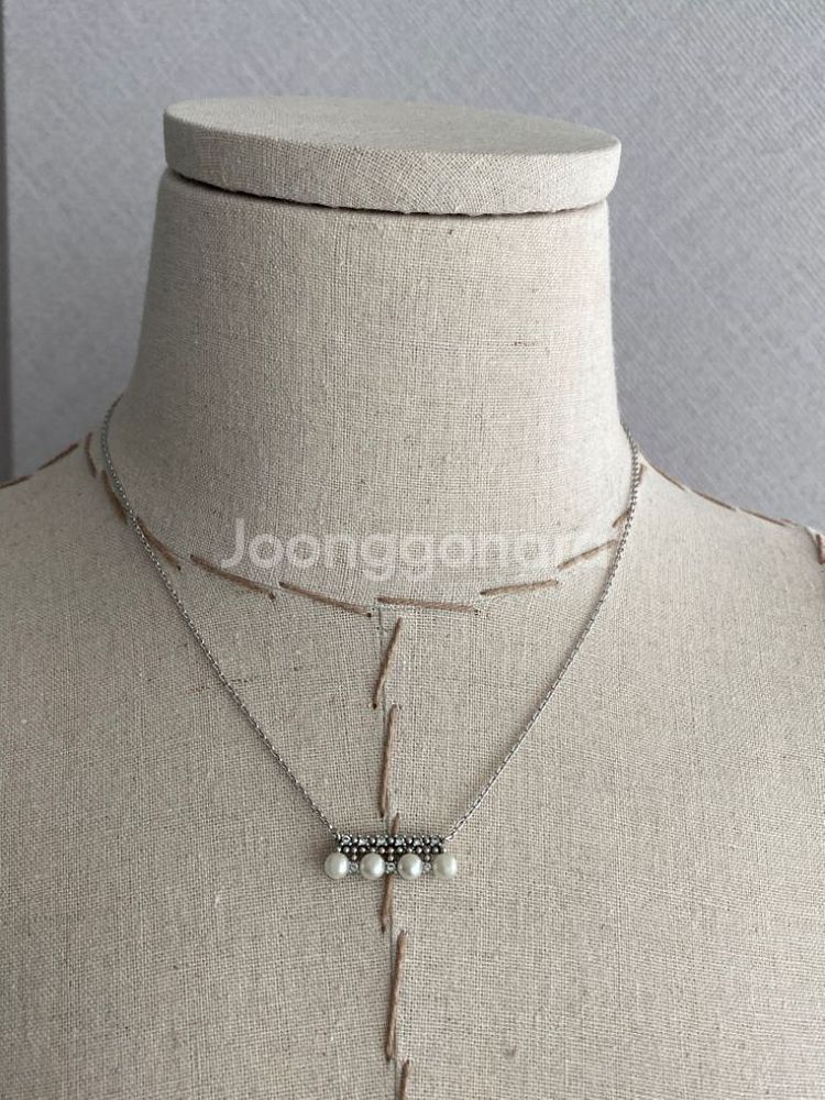 악세서리 진주&큐빅 목걸이--5