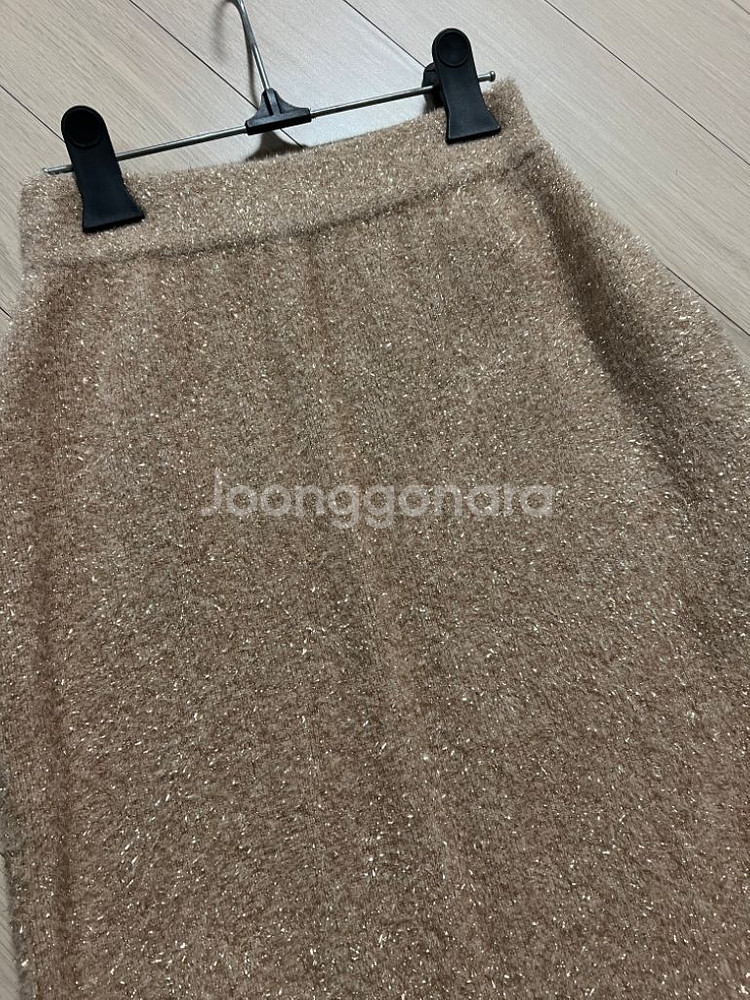 새상품 듀엘 펄 니트 스커트 롱 치마 반짝이 글리터--5