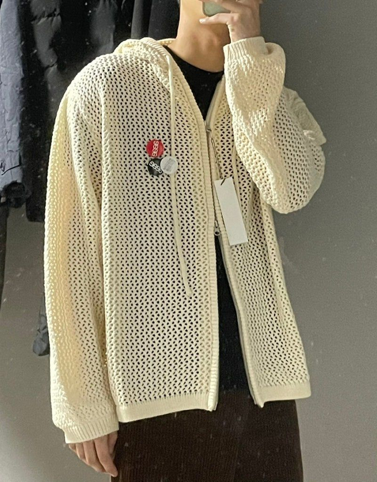 aeae mesh knit hoodie 메쉬 후드집업 이미지