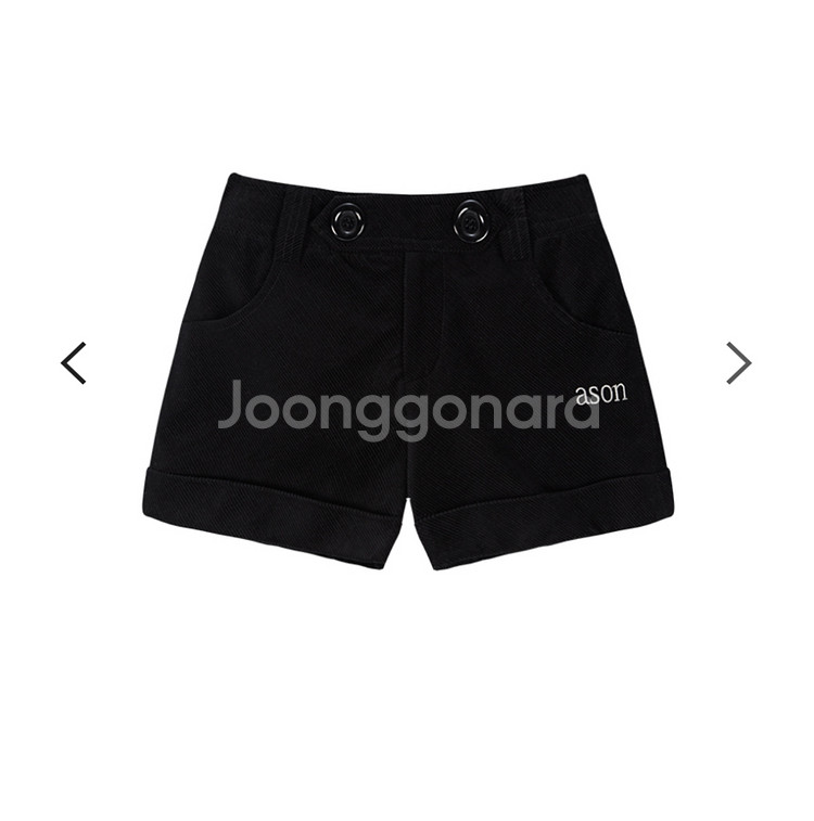 애즈온 쿠키 버튼 코듀로이 팬츠 블랙 s--0