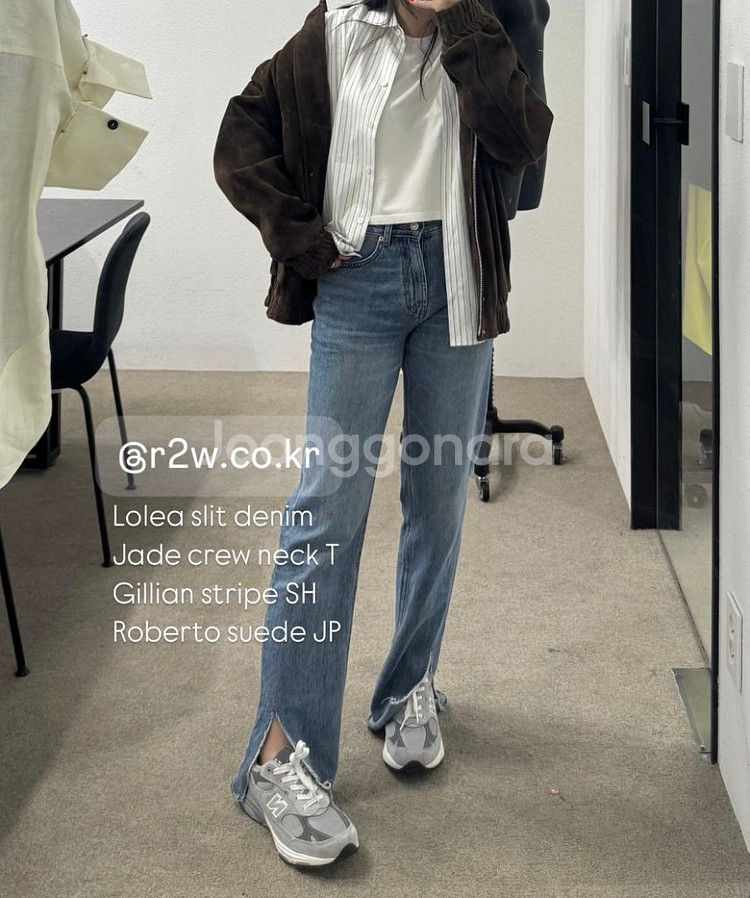 R2W Lolea Slit denim / mid blu--2
