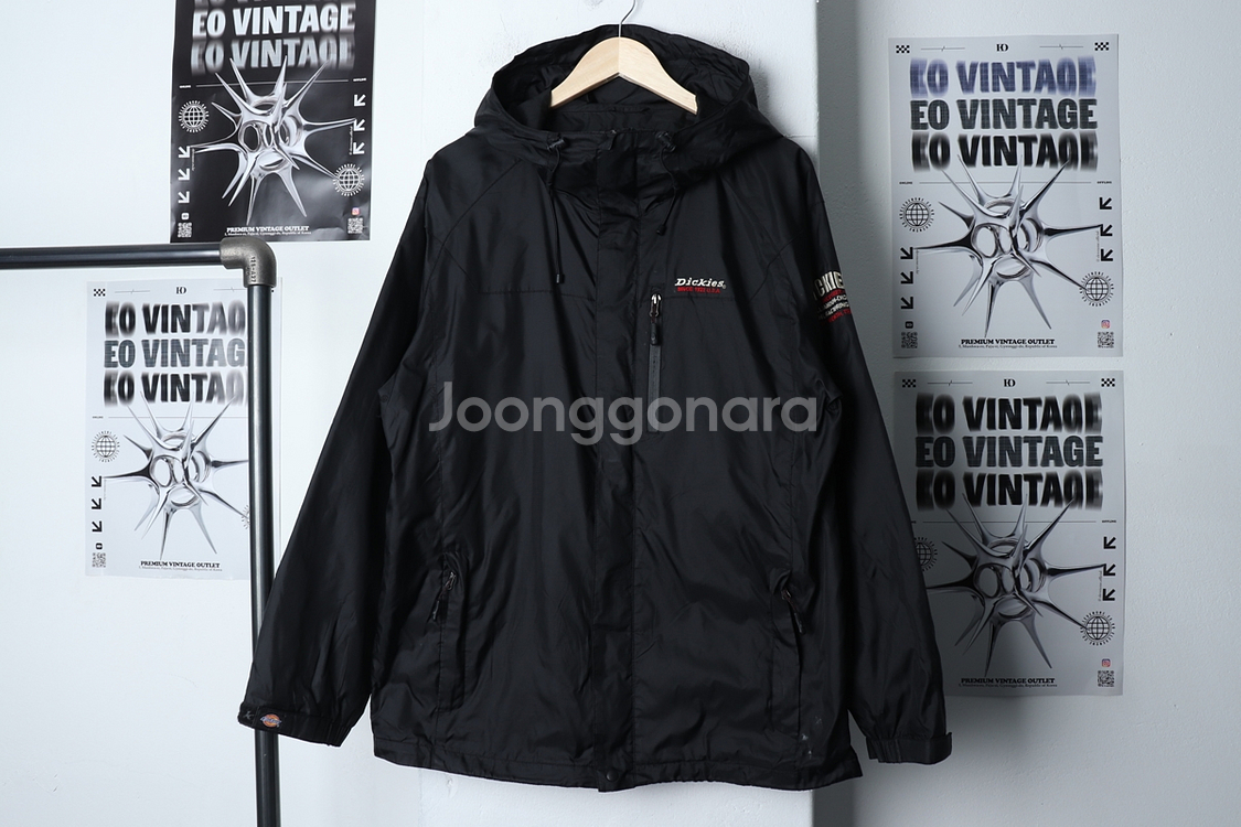 (XL) 디키즈 집업 바람막이 점퍼자켓 블랙 올드스쿨--1