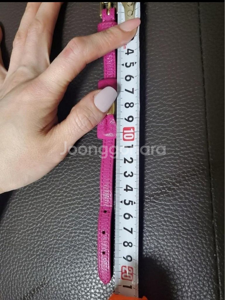 멀버리정품 핑크 가죽 팔찌 20cm--3