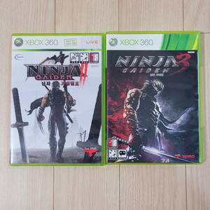 xbox360 닌자가이덴2,3 일괄 팝니다.