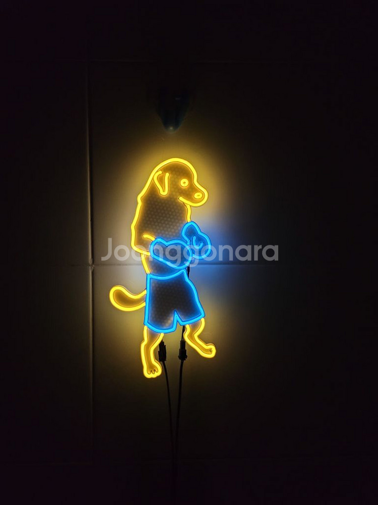 네온사인 강아지 복싱 복서 led 램프--2