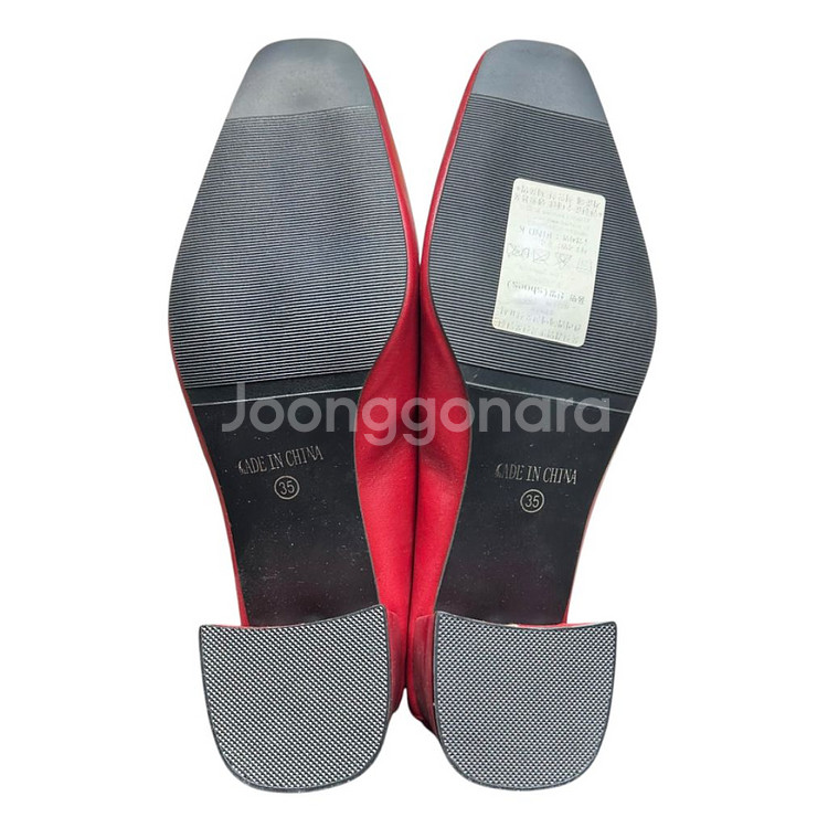 봄 구두 말랑 펌프스힐 4.5cm 레드 220mm--6