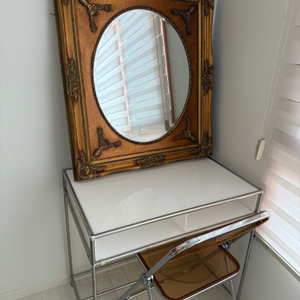 아크리코 모듈 화장대, 의자 + 거울 세트