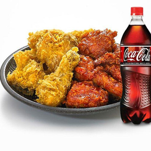 또래오래 후라이드 반 + 양념 반 + 콜라 1.25L