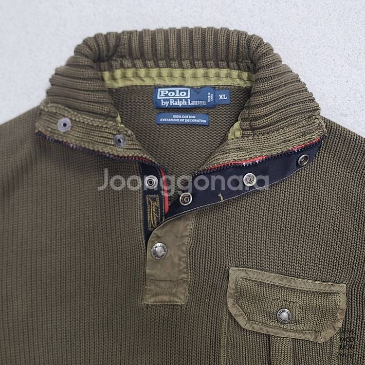 폴로 랄프로렌 코만도 스웨터 XL 올리브--2