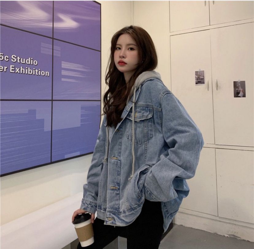 데님후드자켓 청자켓