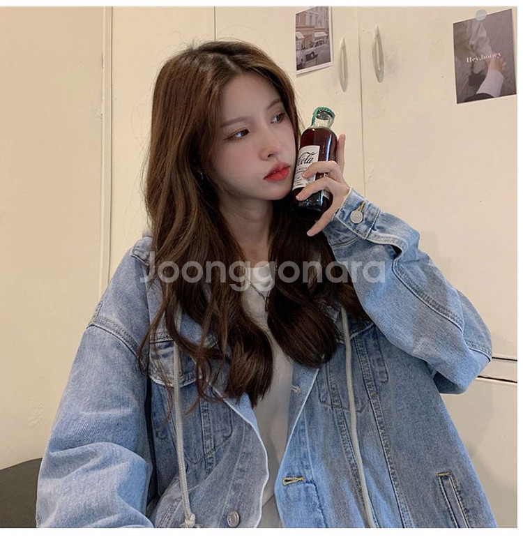 데님후드자켓 청자켓--8