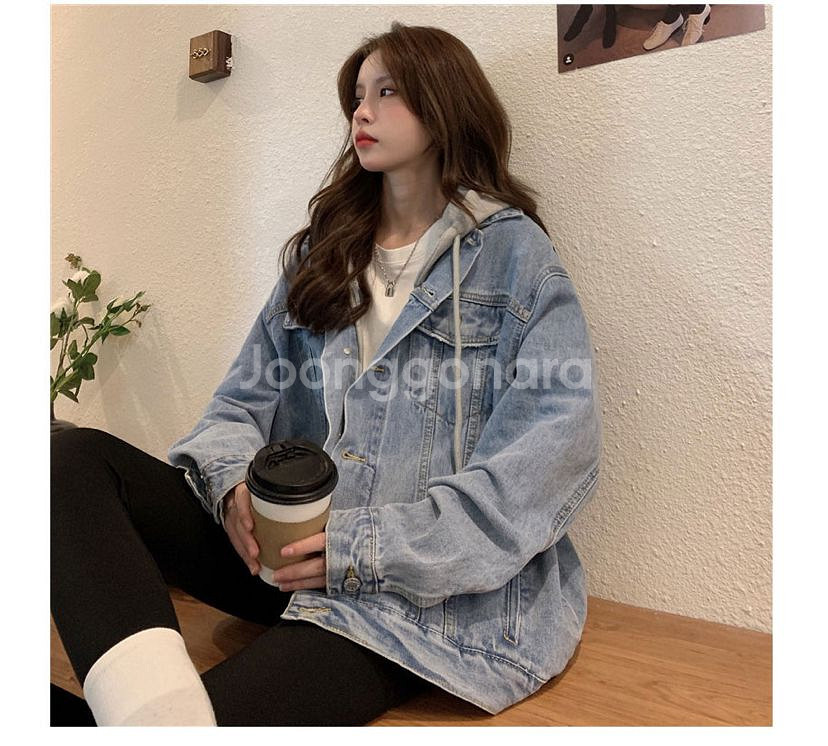 데님후드자켓 청자켓--9