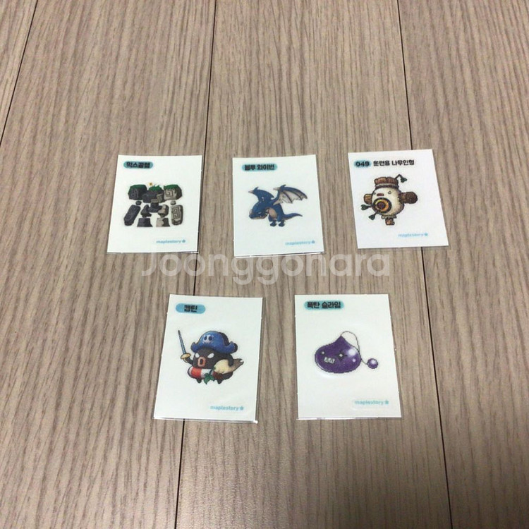 메이플 띠부씰(믹스골렘, 블루와이번, 폭탄슬라임, 캡틴--0