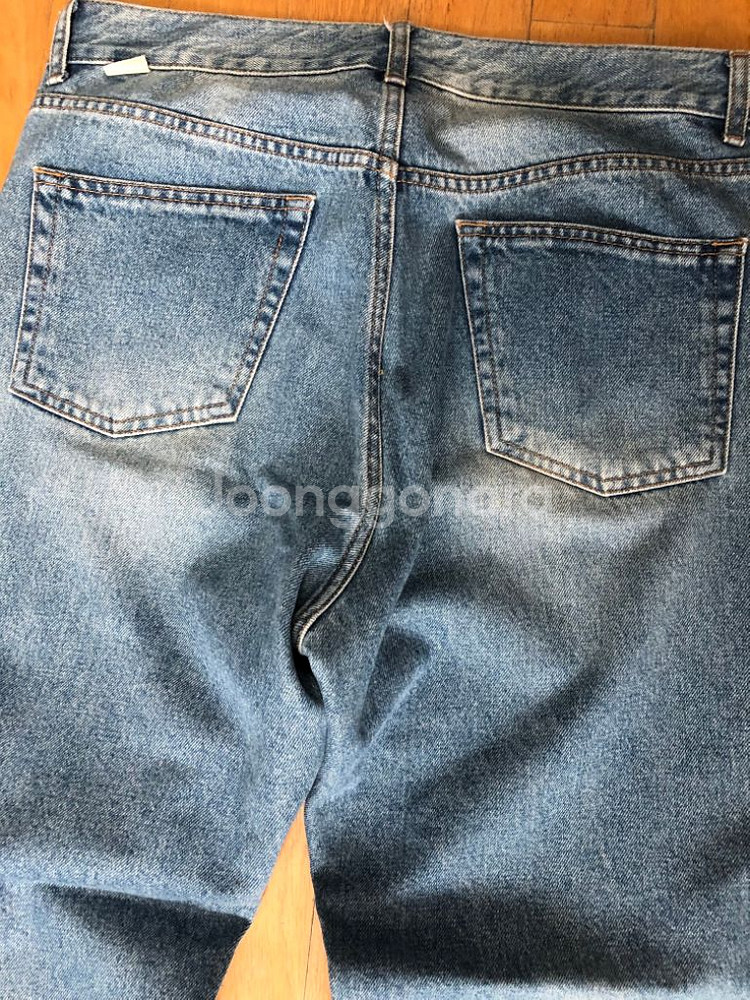 유니폼브릿지 핀턱 와이드 데님팬츠 인디고 워싱 L--8