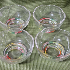 무지개 크리스탈 유리그릇