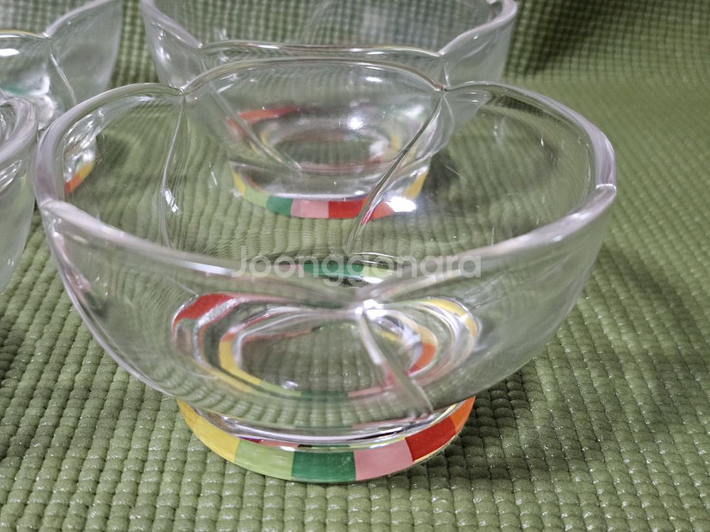 무지개 크리스탈 유리그릇--2