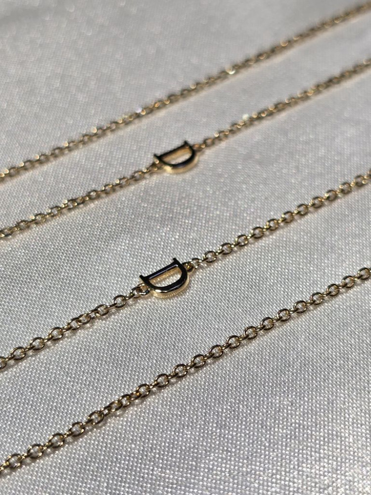 18K GOLD 옐로우골드 D 벨에포크 크라운 L목걸이--9