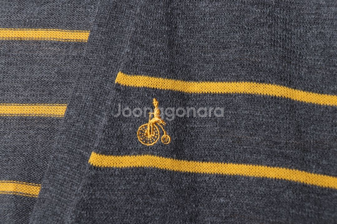 W(L-XL) 빈폴 니트집업 차콜 가디건 스트라이프--4