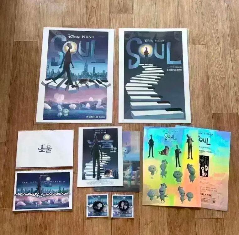 소울 필름마크 피자ver 아트카드 그립톡 오리지널티켓스티커 디즈니픽사영화--3