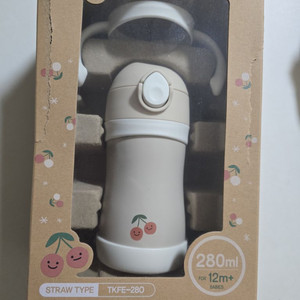 써모스 푸고 스텐 빨대컵 280ml 베이지