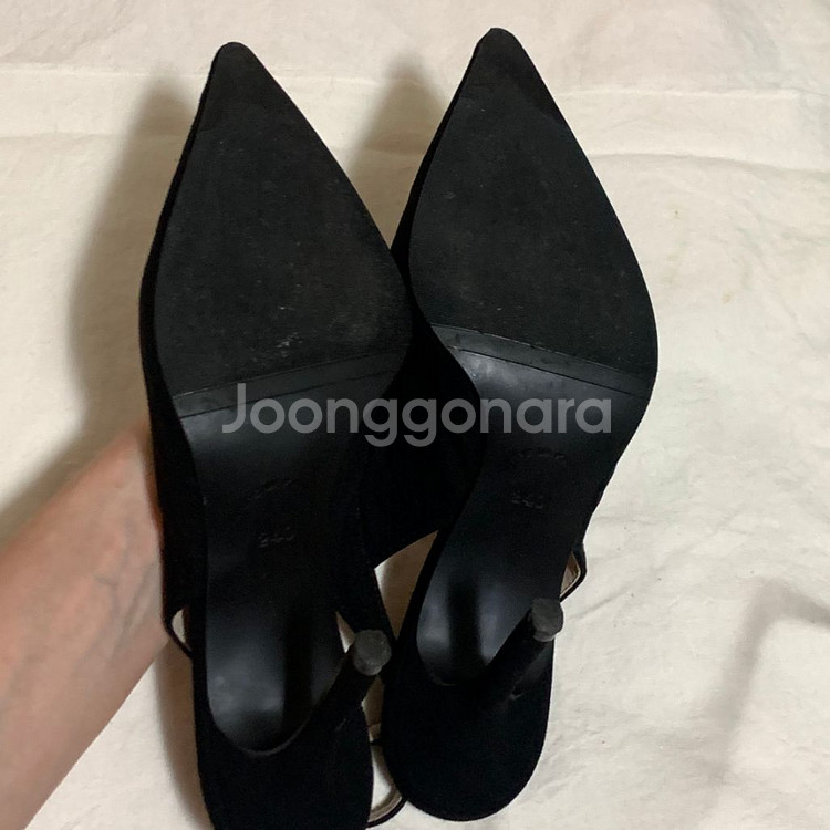 스웨이드 슬링백 스틸레토힐 9cm 240--6