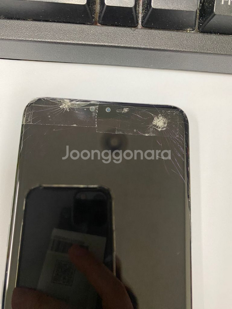 V50 블랙 액정부분파손 128G 무잔상 기능정상게임폰--2