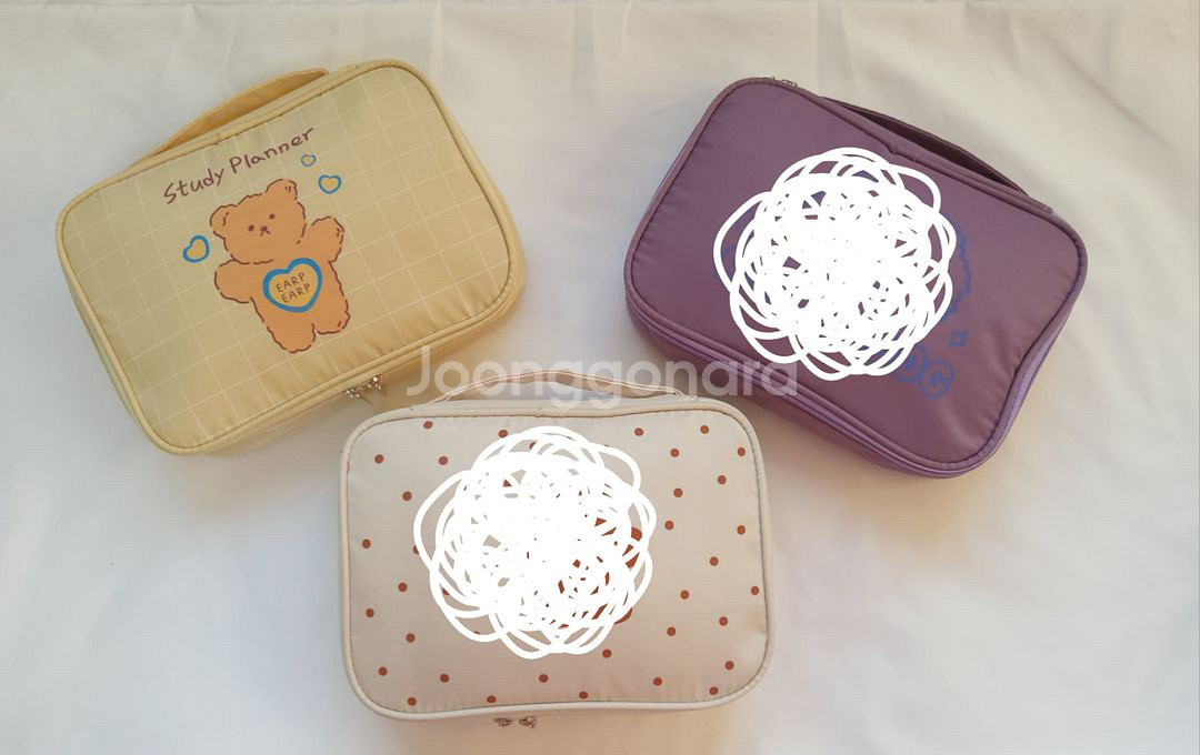 캐릭터파우치 곰돌이파우치 여행파우치 화장품파우치 정리함--1