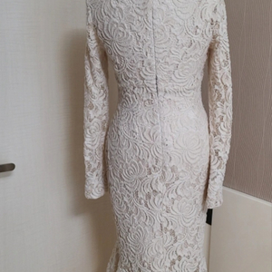 아이보리컬러 인어 레이스 섹시우아 신축성 롱원피스