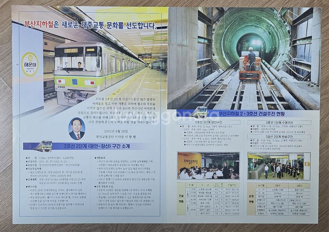2002년 부산지하철 2호선 완전 개통 안내 전단지 앞--1