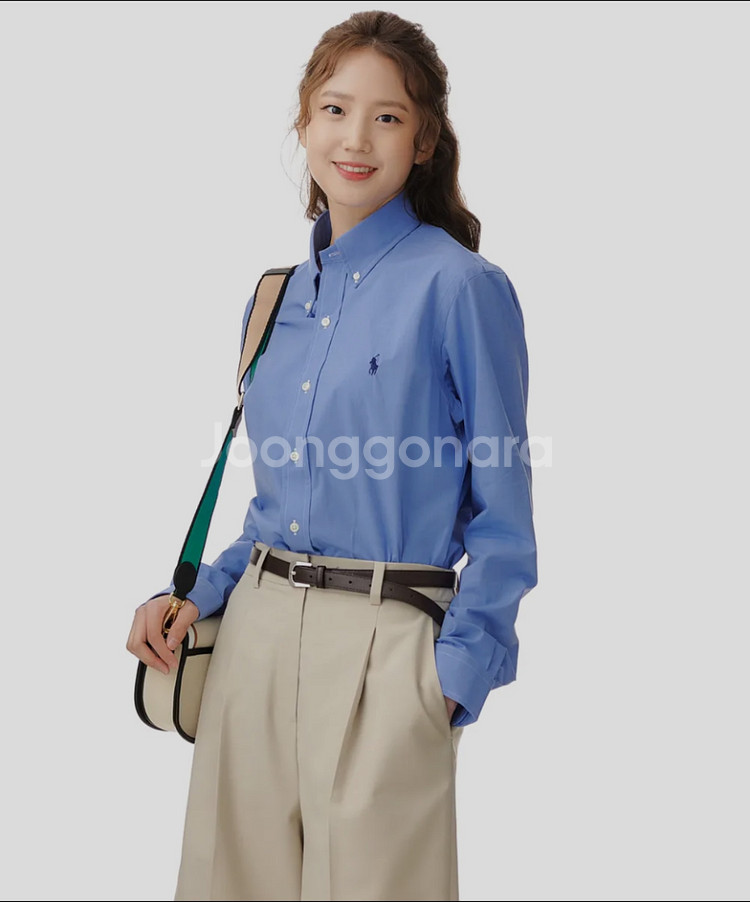 L) 폴로 랄프로렌 롱슬리브 포플린 블루 셔츠--1