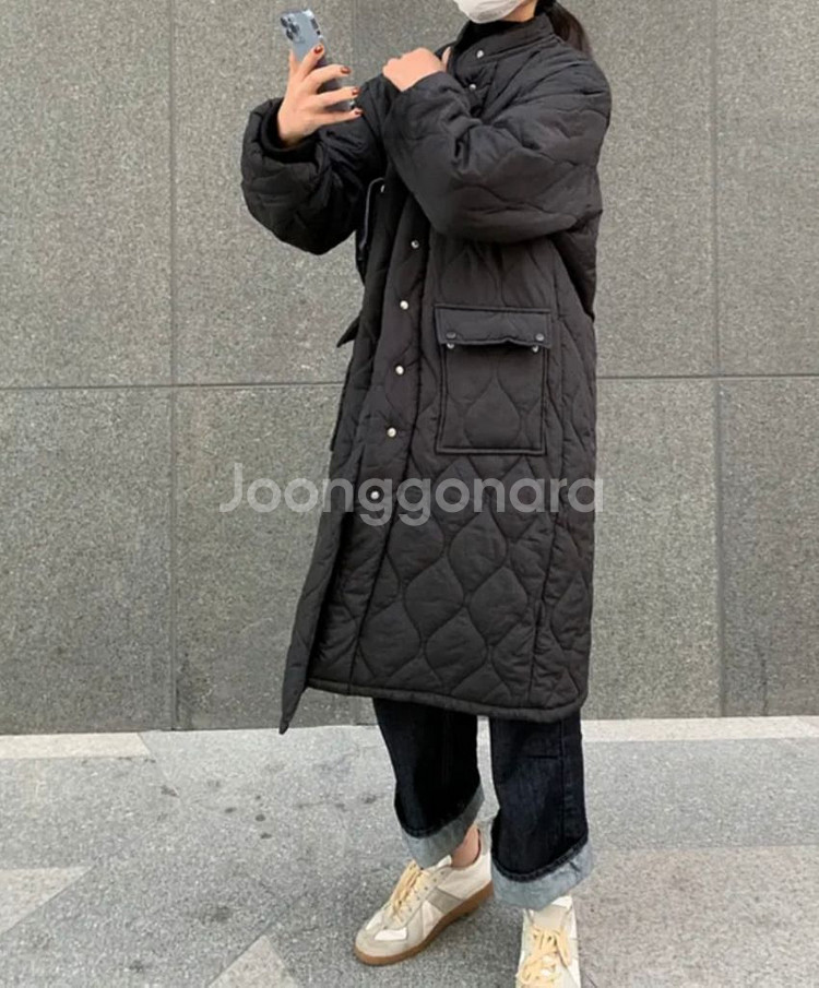 퀄팅 누빔 롱패딩--0