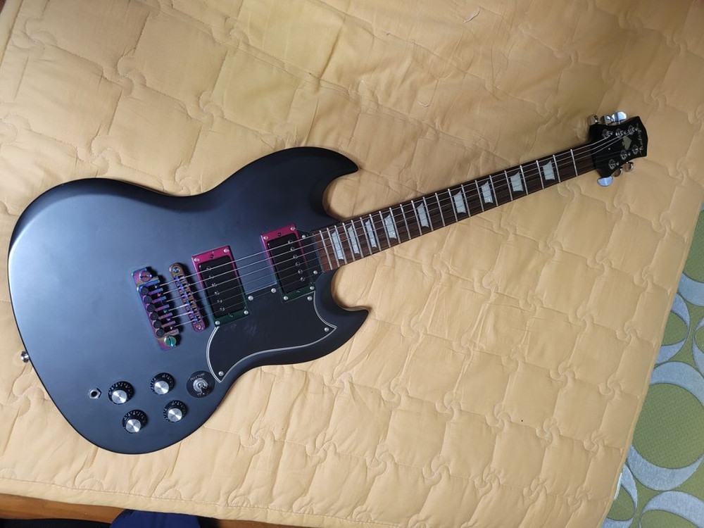 입문용) SG형 새틴블랙 일렉기타--3