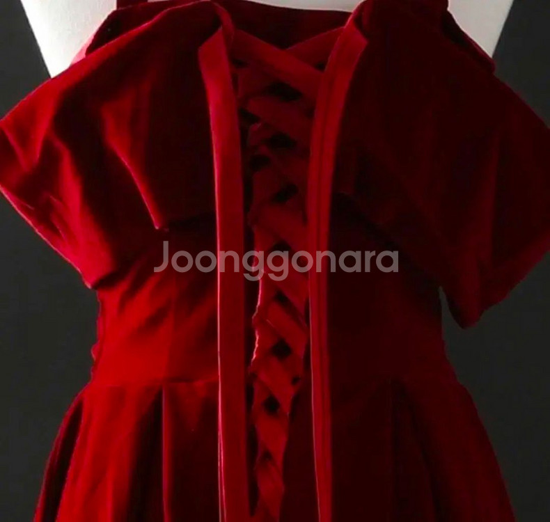 레드 벨벳 드레스 (왕관포함) 졸업사진 의상 대여--4