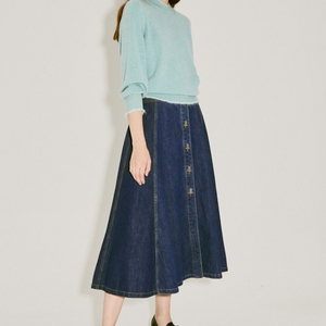 한섬 랑방컬렉션 울 캐시미어 프릴 라인 니트