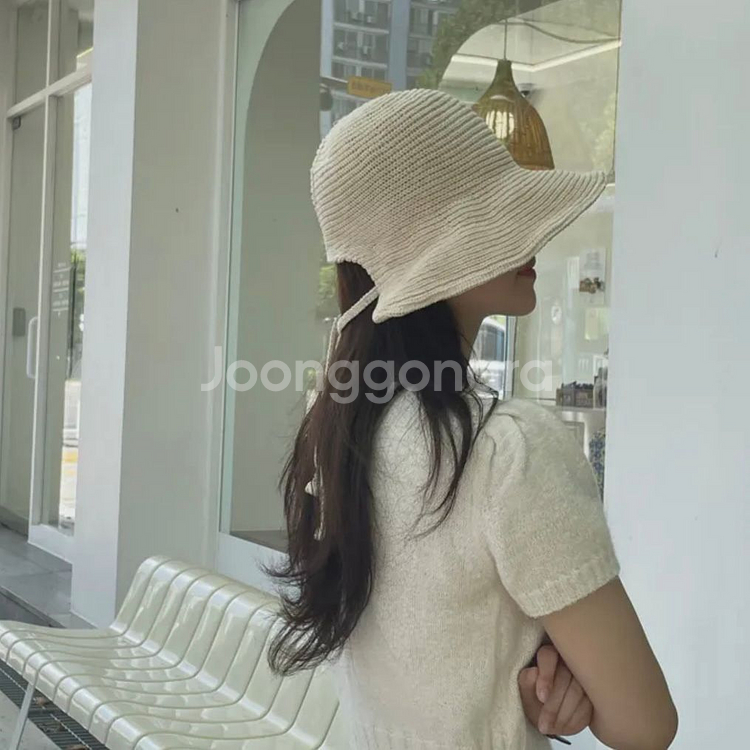 라탄 밀짚 모자 벙거지 여름 바캉스 휴양지룩 에이블리--2