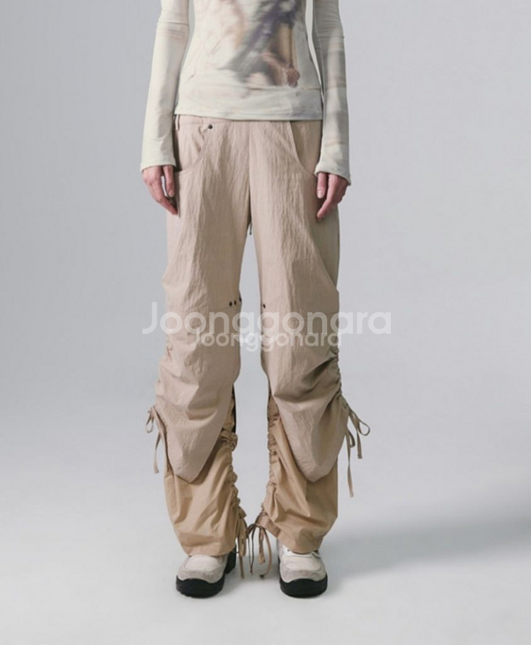 코튼 팬츠 나체 LAYERED WAIST BONDED--1